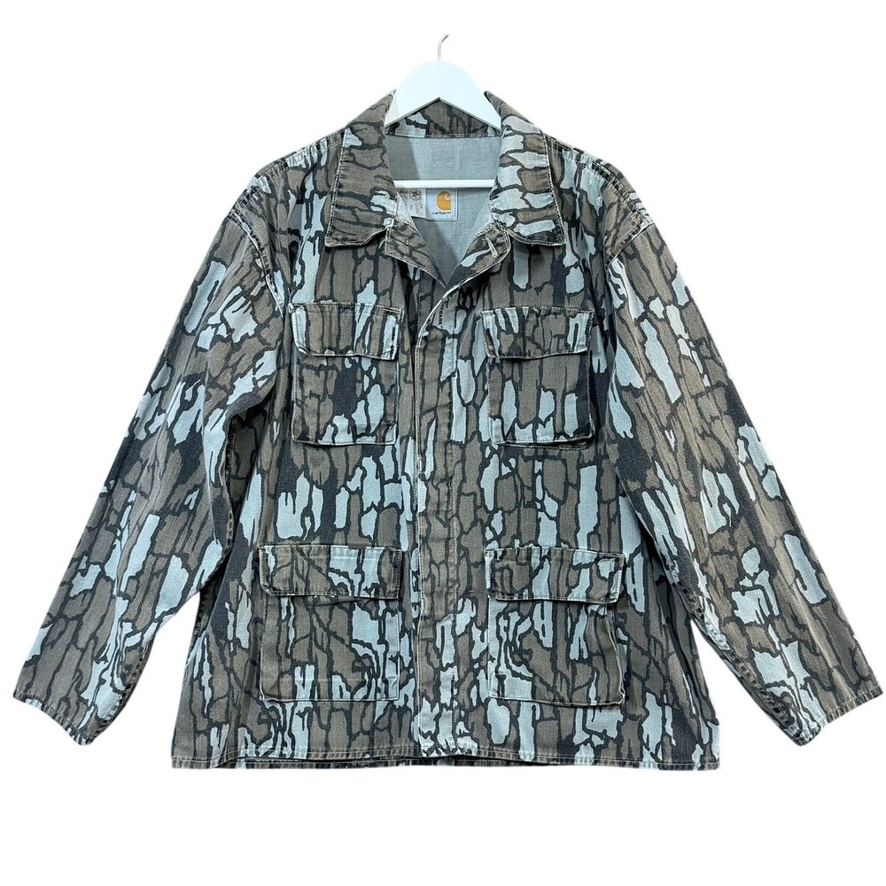 Carhartt Mens Vintage Trebark Camo Field Jacket XXL Cotton Canvas Hunting Coat
